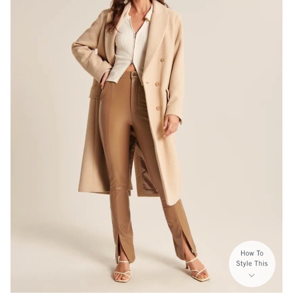 Abercrombie vegan leather split-hem pants - Picture 2 of 5